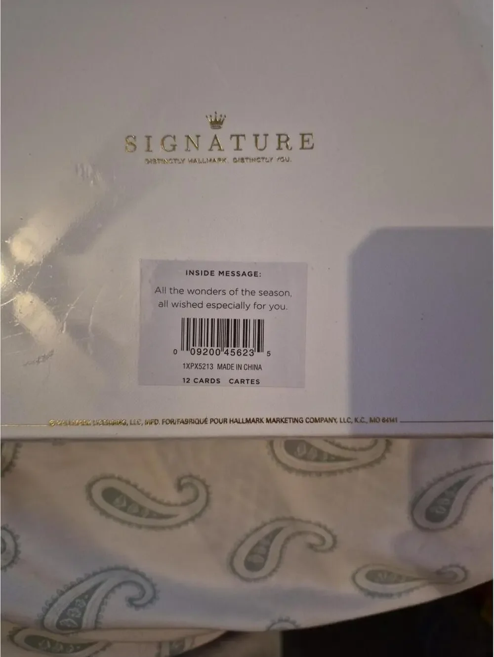 NEW Hallmark Signature Happy Holidays Gold Foil Embossed Cards Set of 12